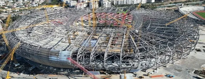Cidde Kral Abdullah Stadyumu'nda 1.350 ton çelik taşıyıcı sistem